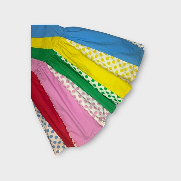 Mini Boden Polkadot Striped Rainbow One Shoulder Woven Dress - Picture 5 of 8